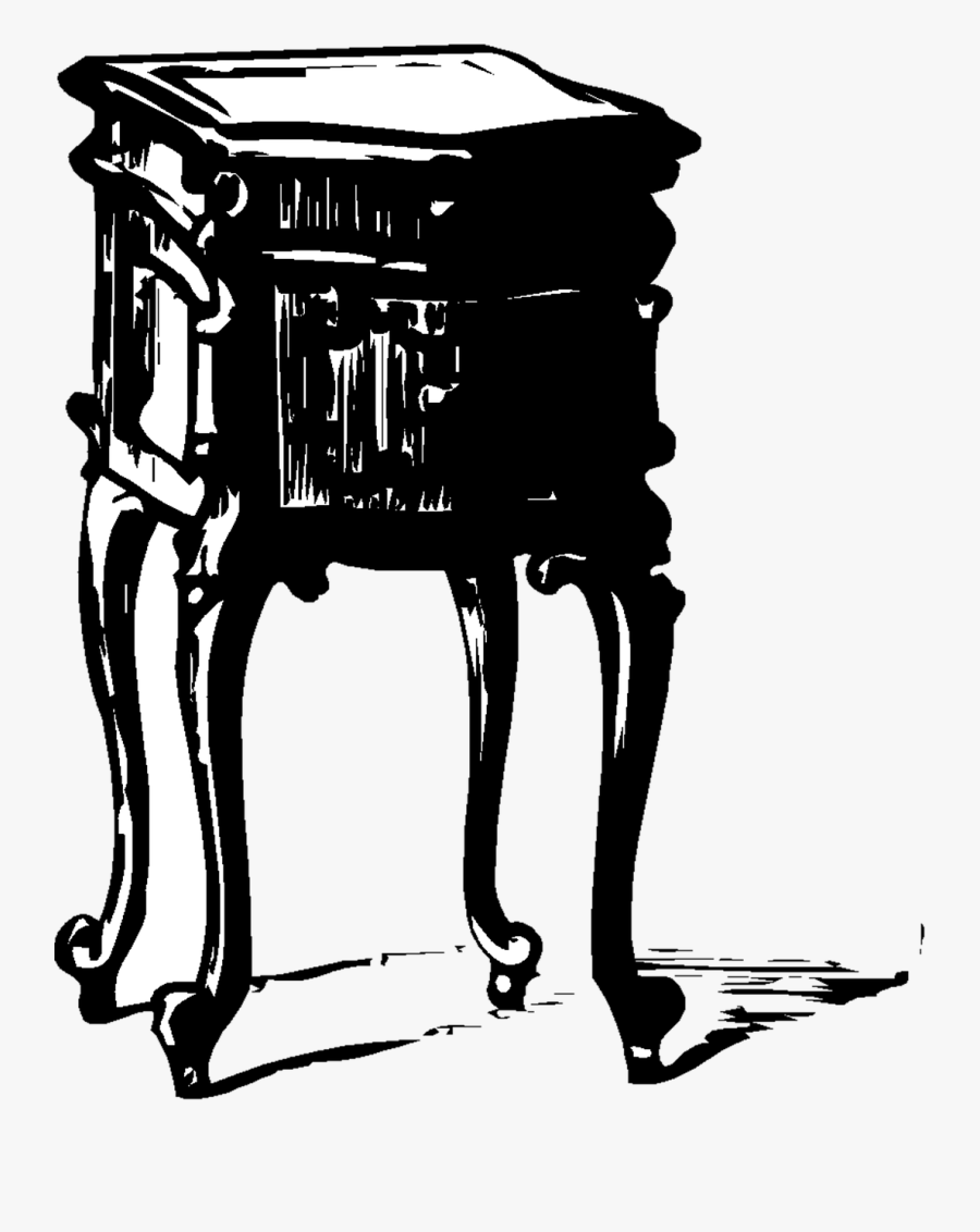 Side Table Vintage Free Photo - Vintage Side Table Illustration, Transparent Clipart
