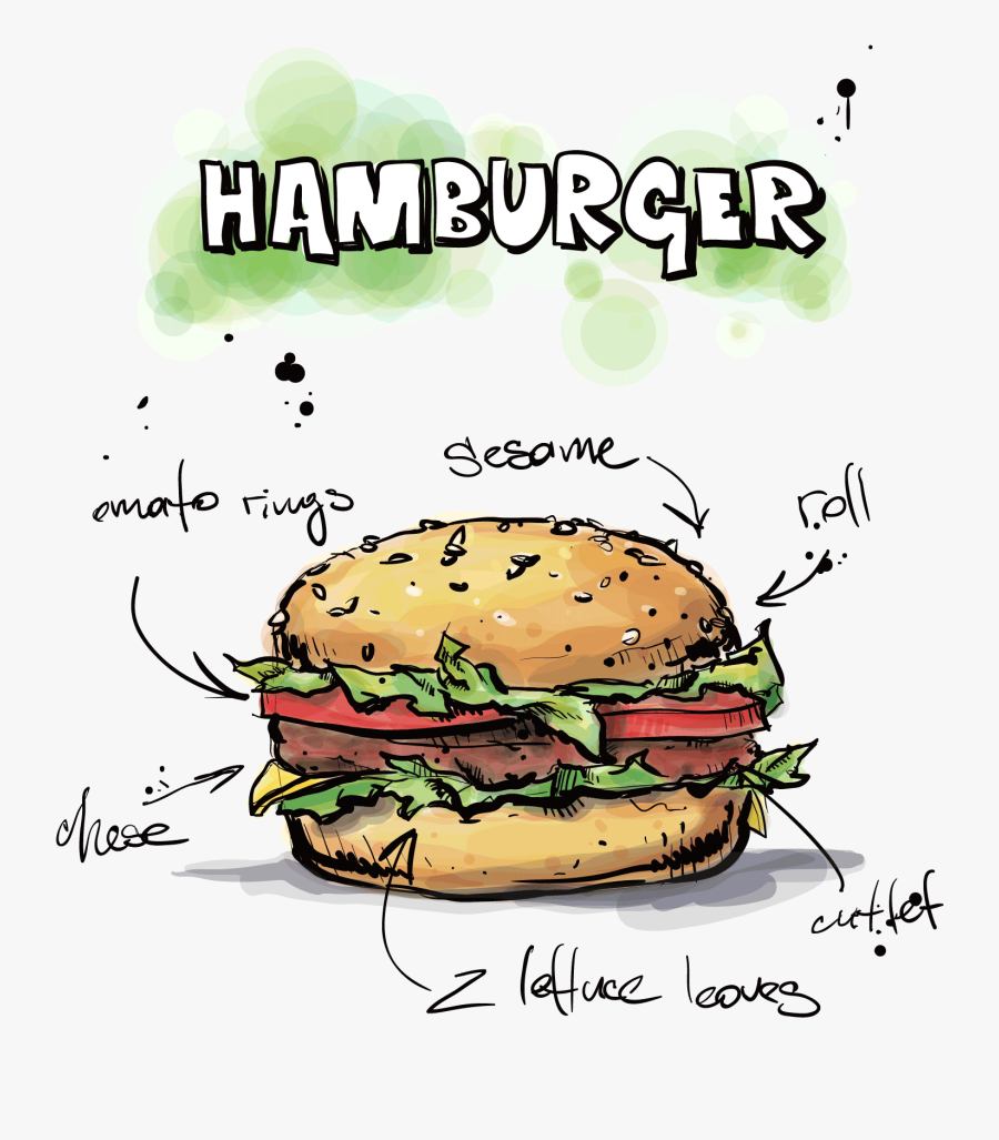 Transparent Hamburger And Hotdog Clipart - Cool Tasty Cheeseburger Vector, Transparent Clipart