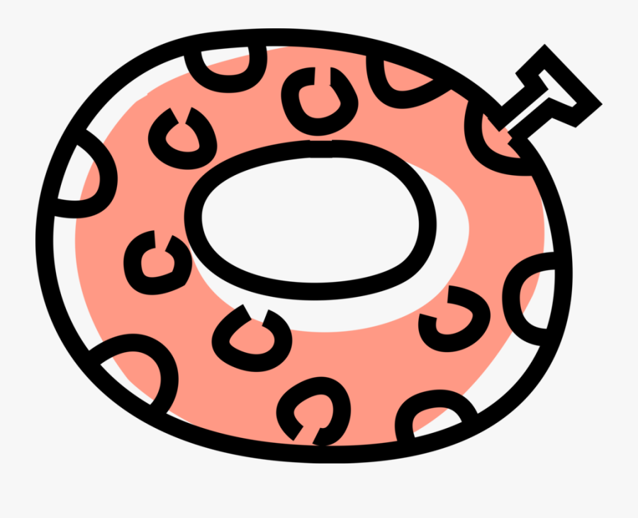 Vector Illustration Of Inflatable Donut Swimming Pool - Circle, Transparent Clipart