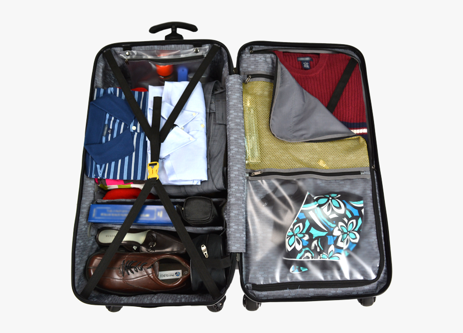Clip Art Overstuffed Suitcase - Packing Luggage Png, Transparent Clipart