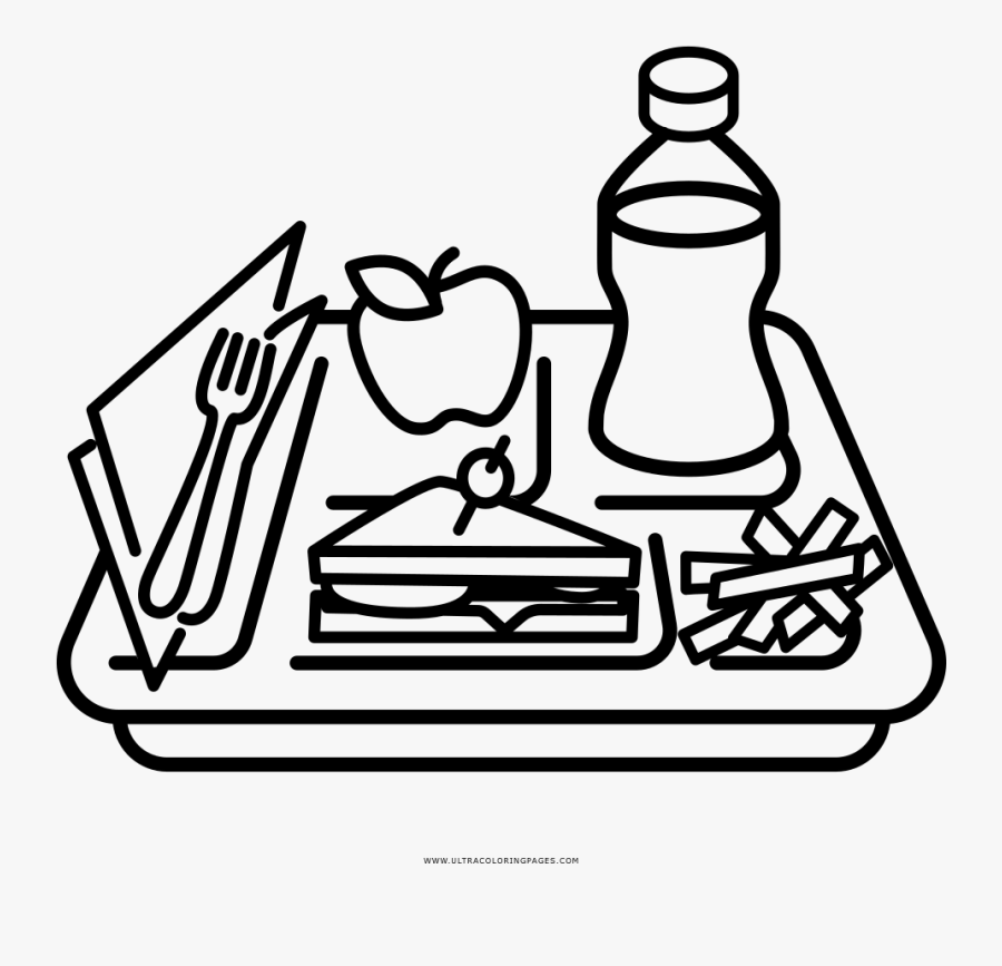 Food Tray Coloring Page Clipart , Png Download - Food Tray Coloring Page, Transparent Clipart