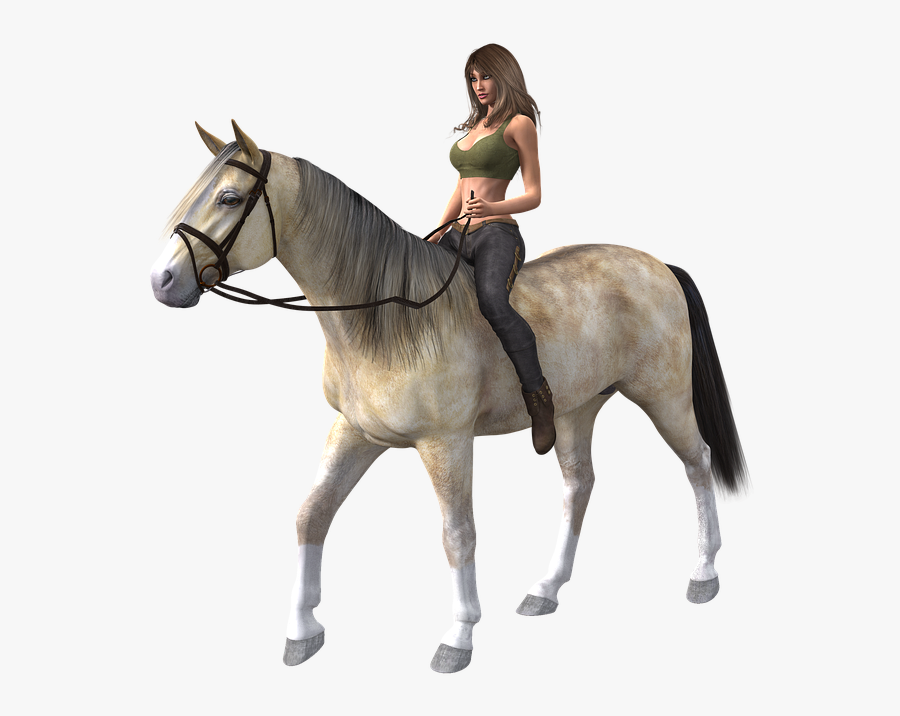 Woman Horse Ride - Girl Riding Horse Png, Transparent Clipart