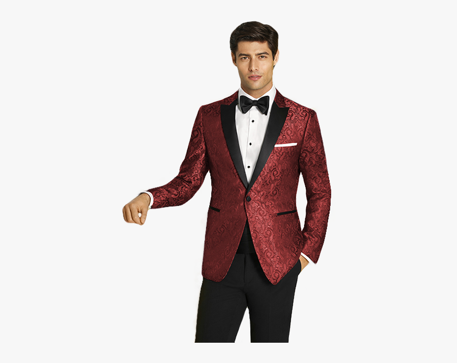 Charcoal Paisley Tux, Transparent Clipart