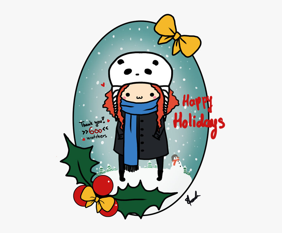 Happy Holidays Clipart Thank You - Cartoon, Transparent Clipart