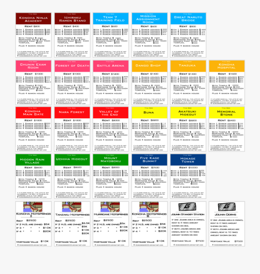 Original Property Cards Printable - Monopoly Property Card Colors, Transparent Clipart