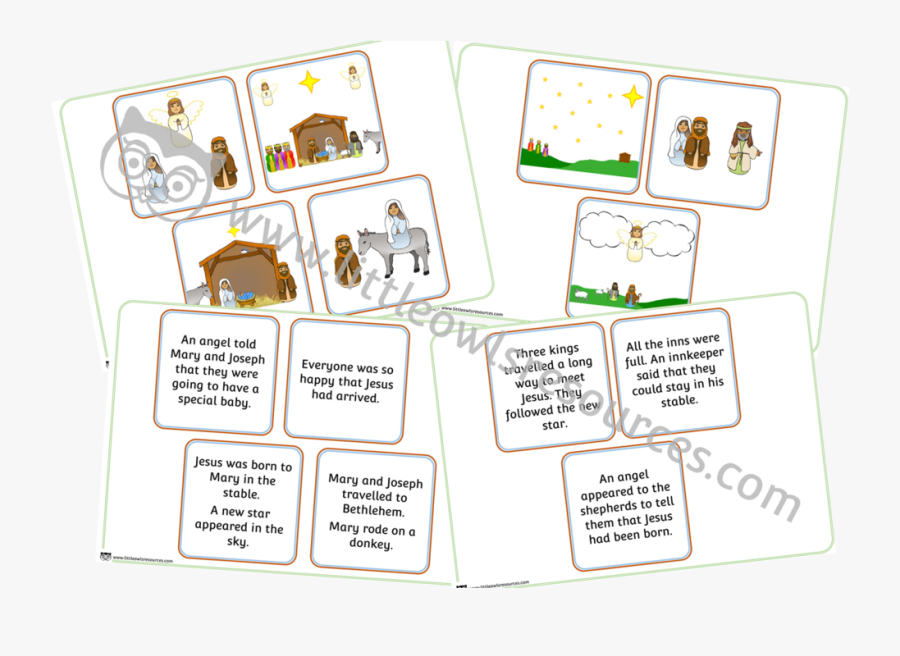 Nativity Story Cut And Sequence Activity - Cartoon, Transparent Clipart