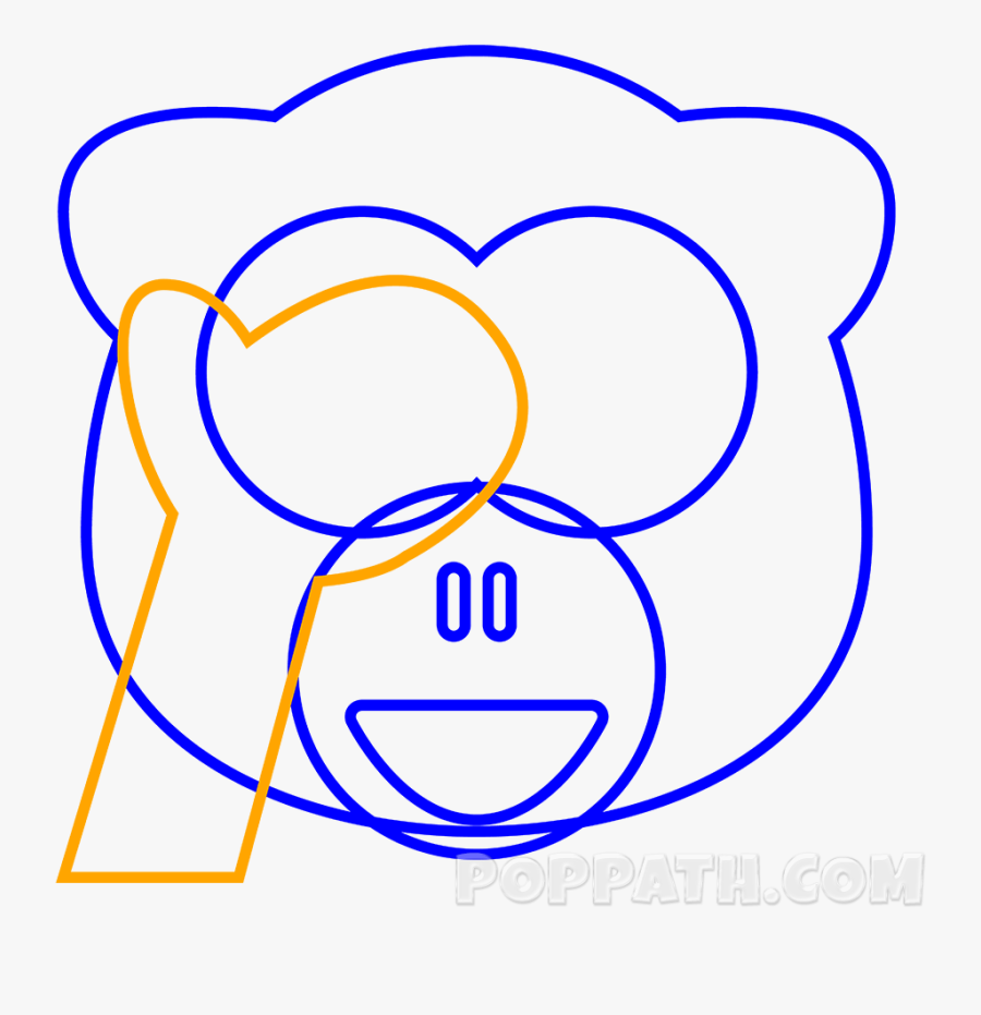 How To Draw A See No Evil Emoji Pop Path - See No Evil Monkey Drawing, Transparent Clipart