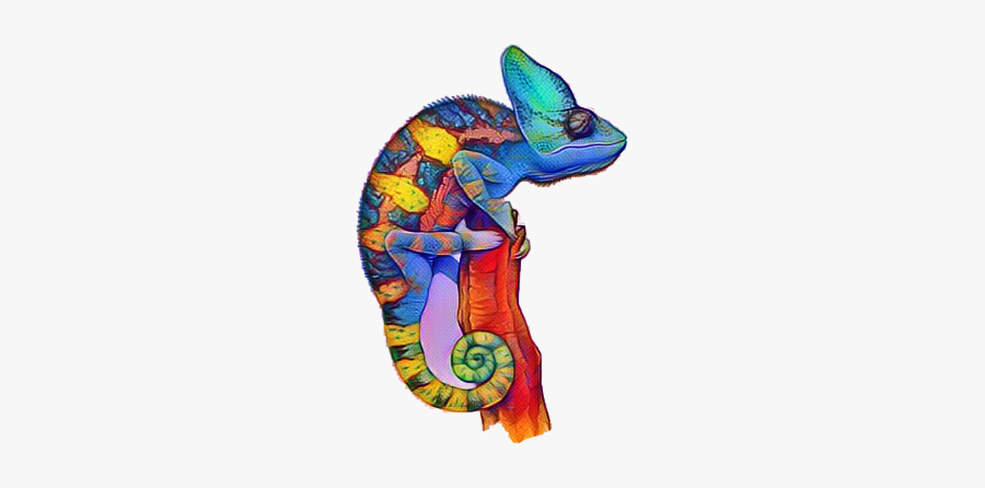 #chameleon #colorful #trippy #chameleonchallenge #rainbow - Real Chameleon Tattoo, Transparent Clipart