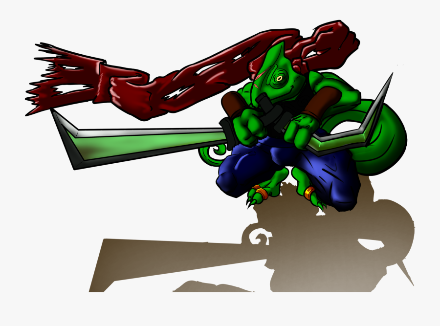 Ninja Chameleon Colored - Illustration, Transparent Clipart