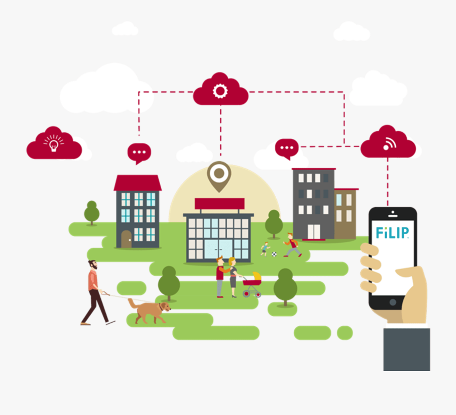 Smart City Flat Design, Transparent Clipart