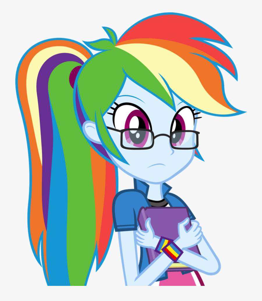 Nerd Transparent Rainbow - Equestria Girls Rainbow Dash Ponytail, Transparent Clipart