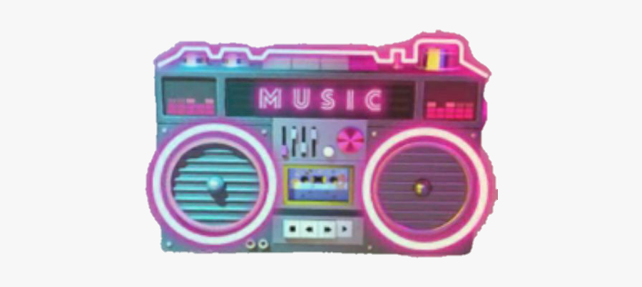 #neon #music #colorful #phonograph - Colorful Boombox Transparent, Transparent Clipart