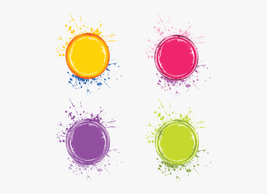 Four Splatter Abstract Color - Vector, Transparent Clipart