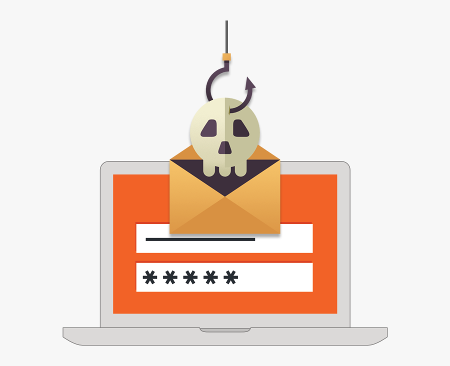 Illustration Of Skull In A Folder Over A Laptop Computer - Transparent Background Png Clipart Cyber Attack Icon, Transparent Clipart