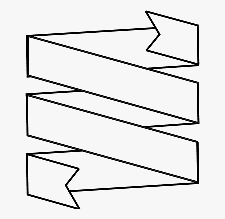 Transparent Ribbon Outline Clipart - Line Art, Transparent Clipart