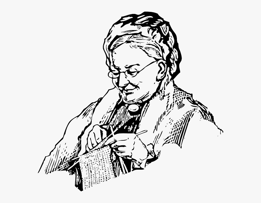 Transparent Knitting Needles Png - Grandmother Clipart Black And White, Transparent Clipart