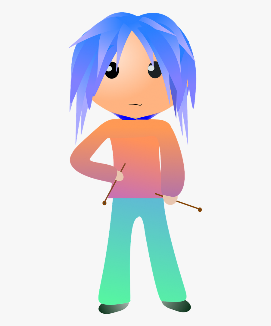 Anime Girl Blue Hair - Png Girl With Blue Hair Clipart, Transparent Clipart