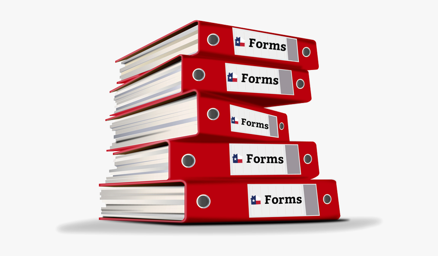 Stack Of Books With Texas Hoa Labels - Red Files, Transparent Clipart