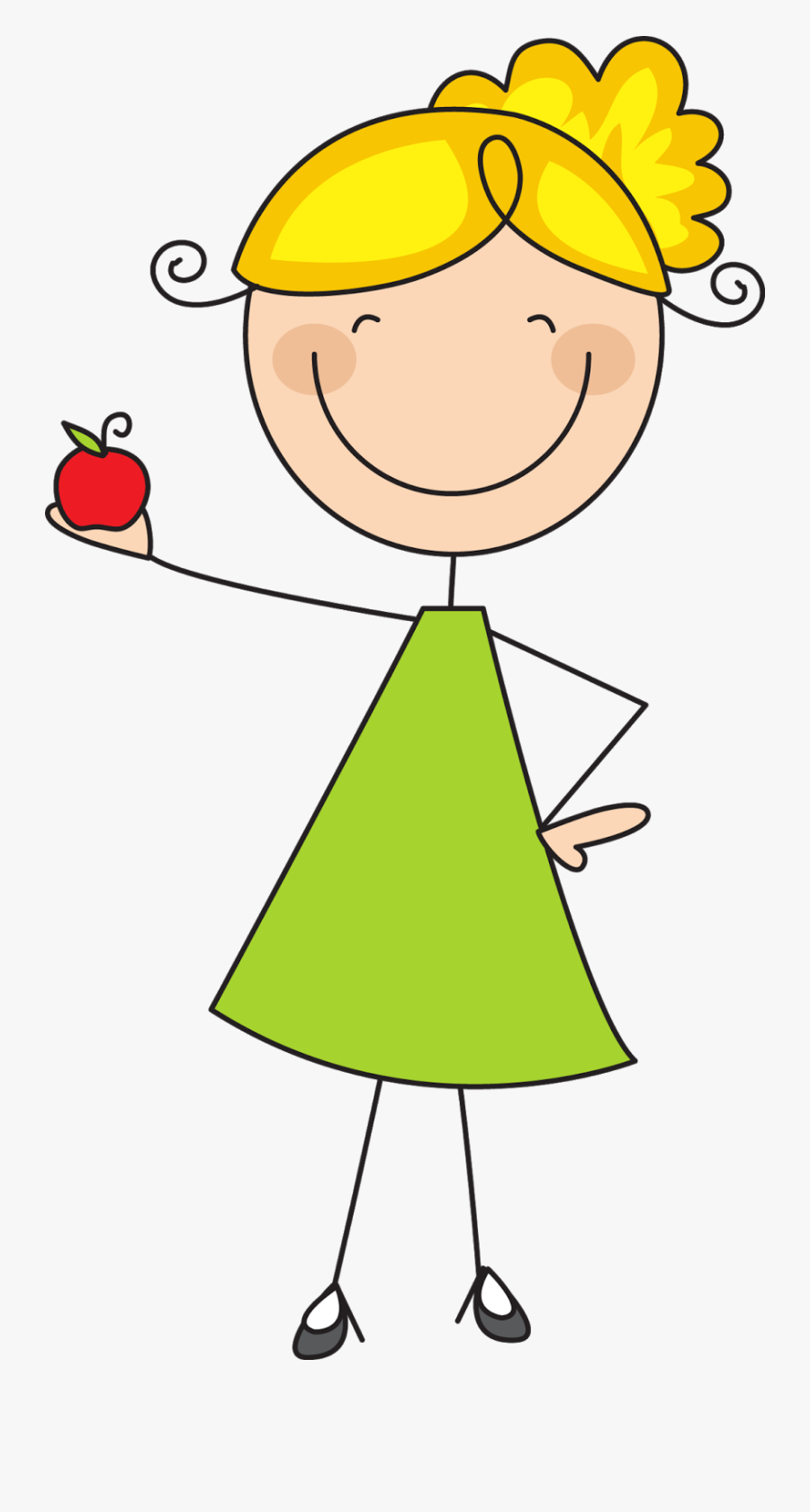 Stick Figure With Apple, Transparent Clipart