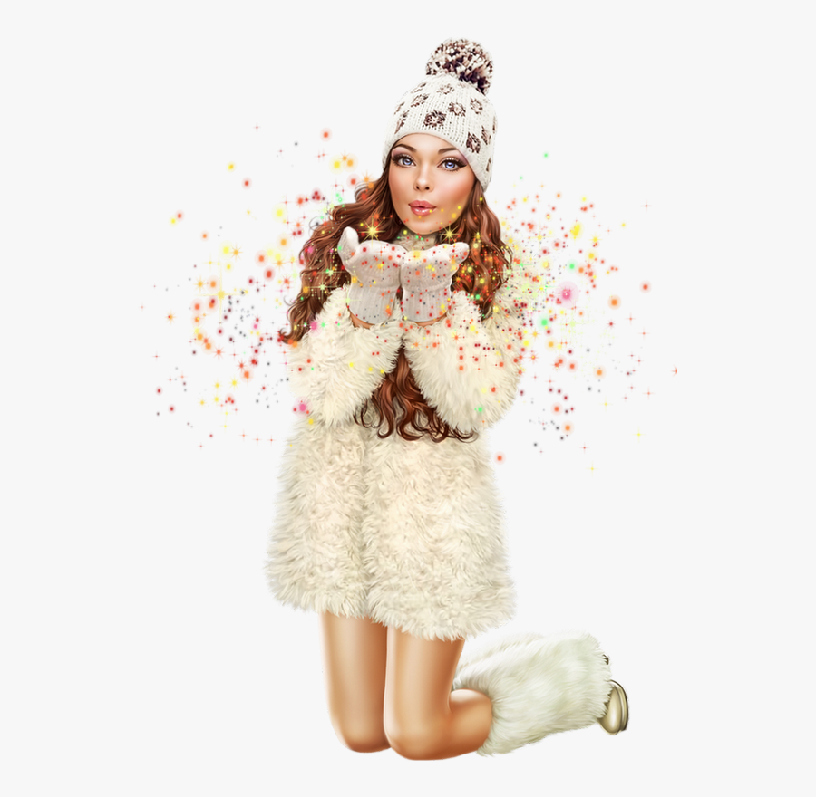 Clipart Winter Woman - Tubes Winter Woman Png, Transparent Clipart