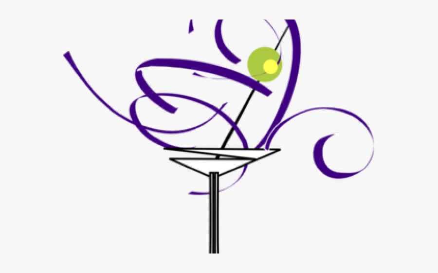 Cocktail Glasses Clipart - Cocktail Glass Clipart Black And White, Transparent Clipart