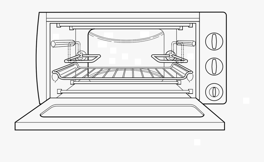 Oven Black And White, Transparent Clipart