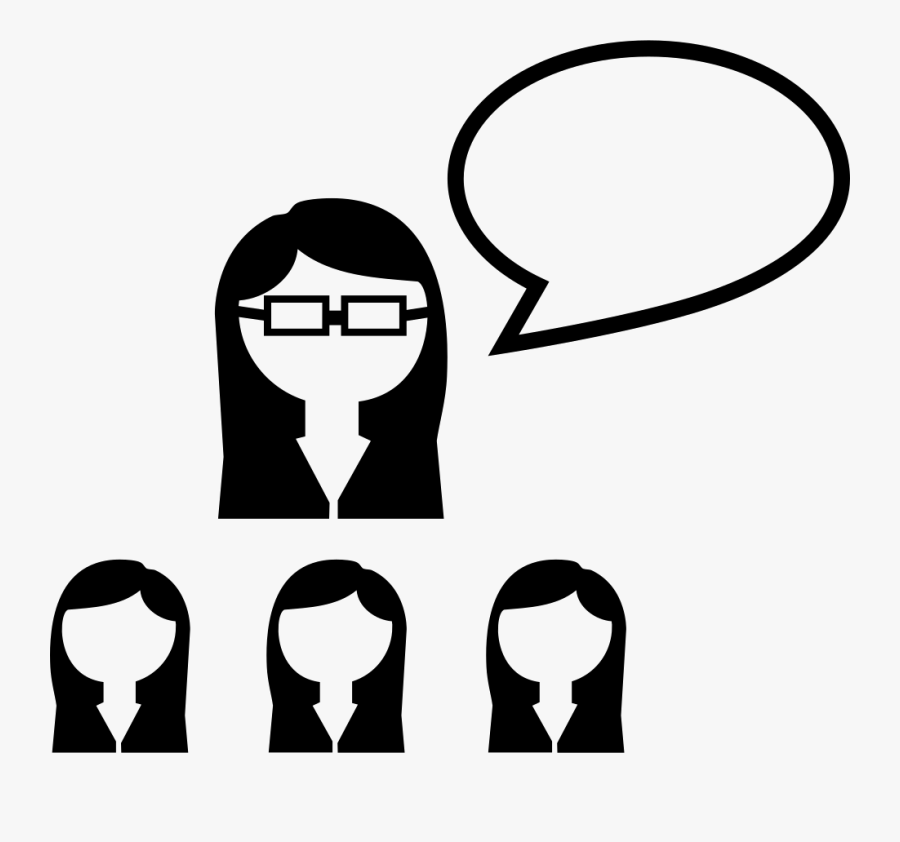 Group Of Female Students And Their Teacher - Icon Student Female Free, Transparent Clipart