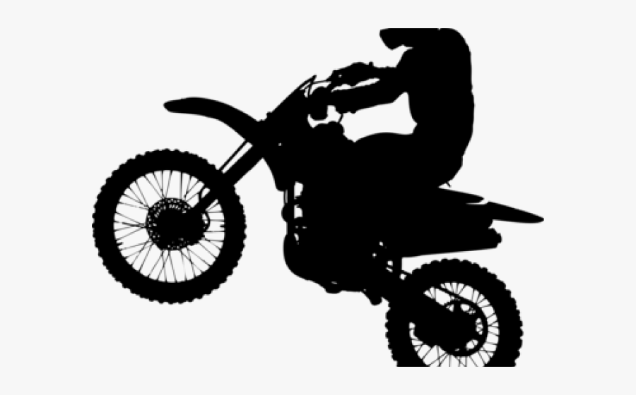 Stunt Clipart Street Bike - Dirt Bike Silhouette Png, Transparent Clipart