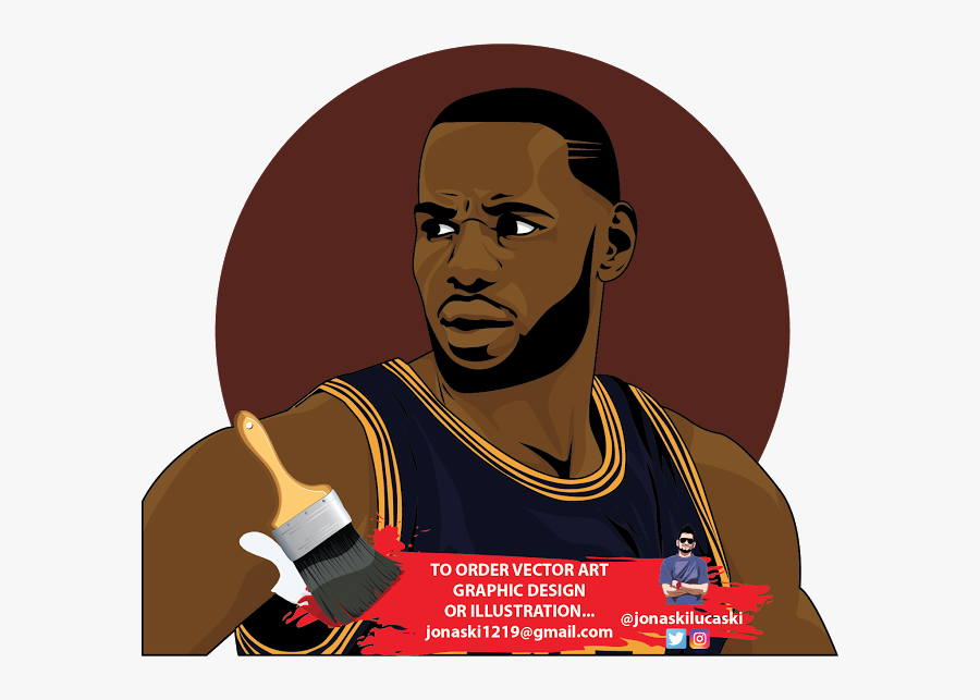 Lebron James Clipart Cartoon - Lebron James Vector Art, Transparent Clipart