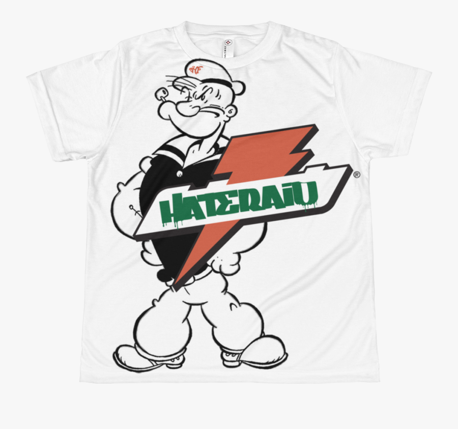 Hateraid Youth Sublimation T Shirt Popeye Coloring - Popey Cartoon Coloring Pages, Transparent Clipart