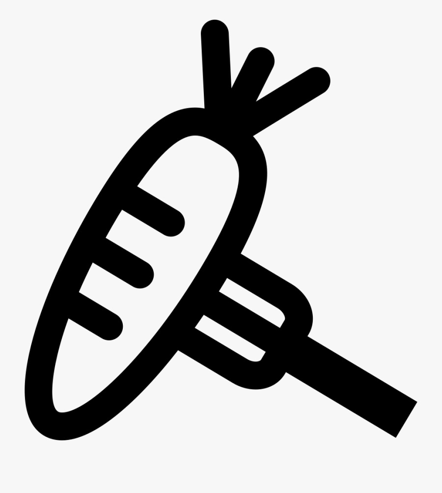 Fork With A Carrot Outline - Zanahoria Con Tenedor, Transparent Clipart