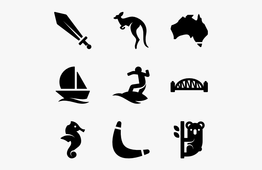 Oceania Icons, Transparent Clipart