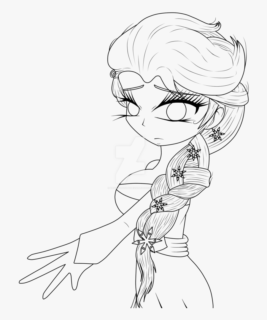 Frozen Drawing Sad - Line Art, Transparent Clipart