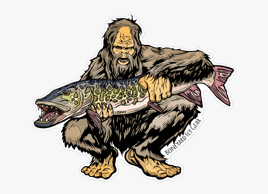 Squatch "
 Height="578"
 Width="700 - Sasquatch Fly Fishing Sticker, Transparent Clipart