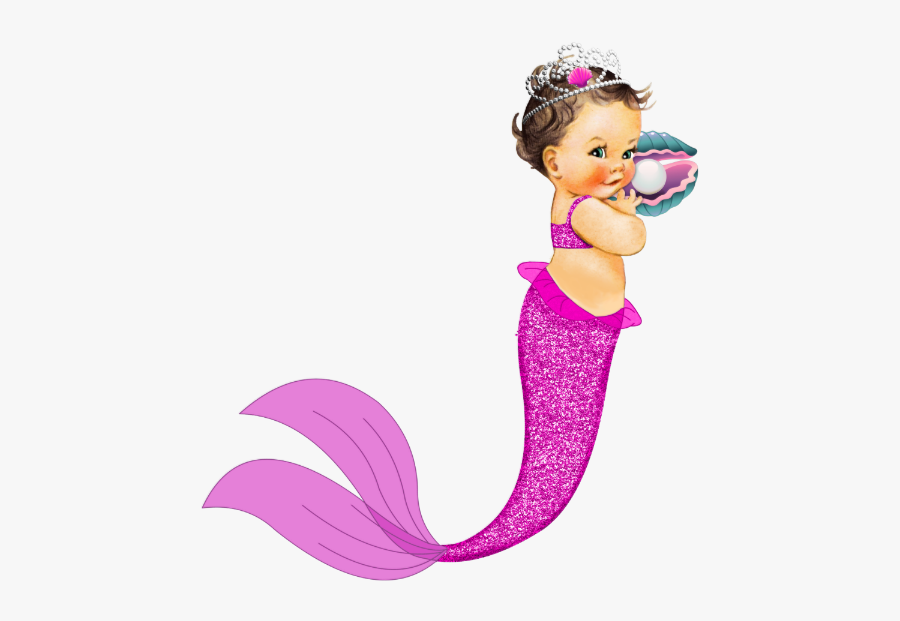 Mermaid Baby Girl Clipart, Transparent Clipart