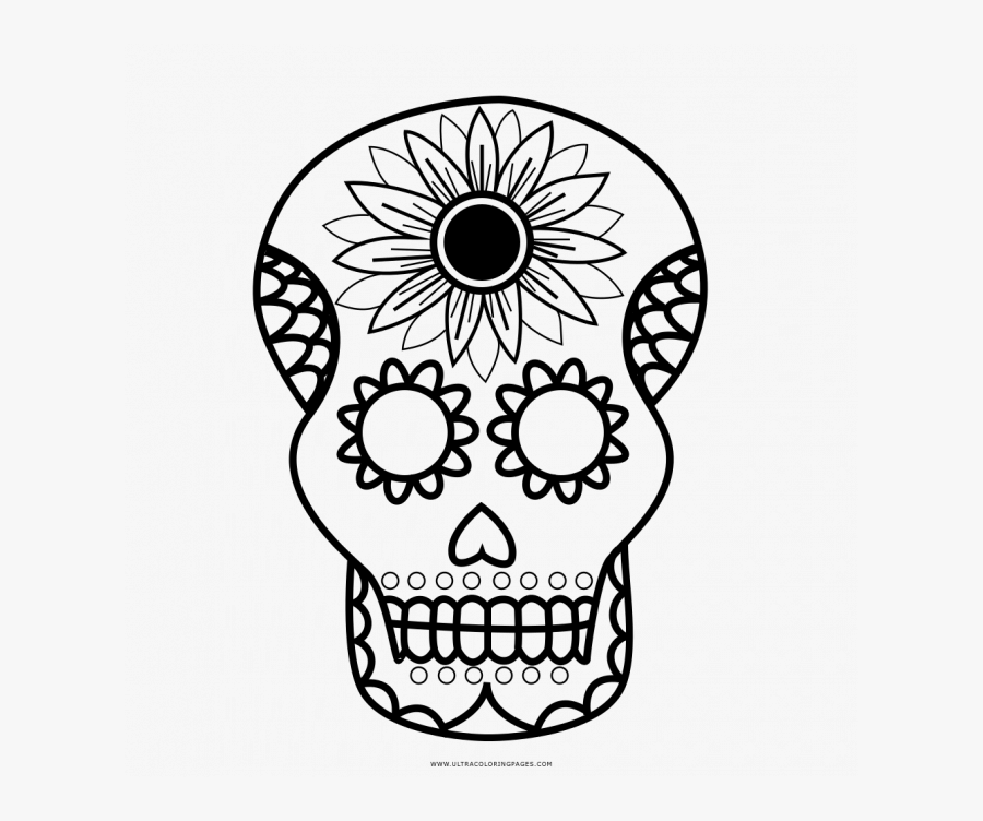 Calavera Coloring Page, Transparent Clipart