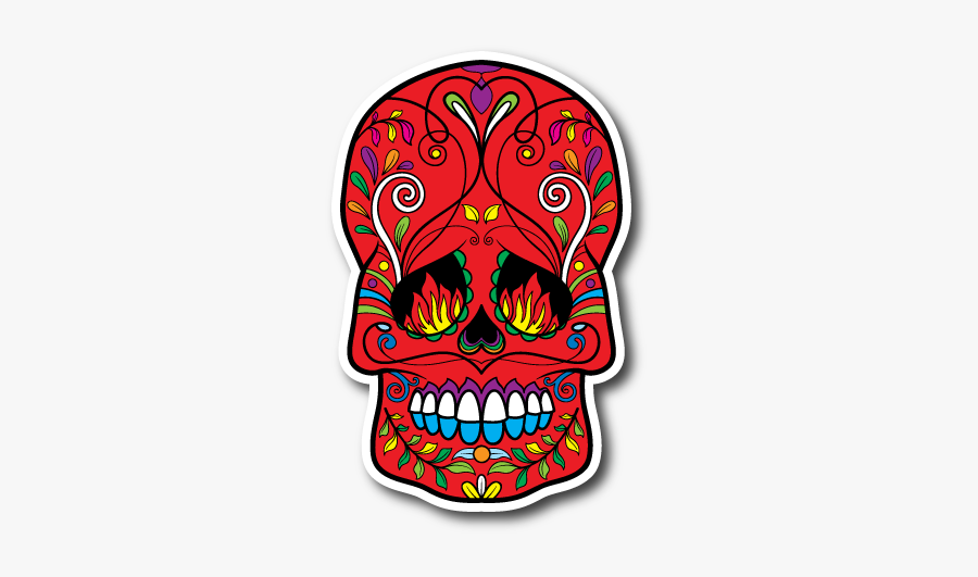 Flames On A Sugar Skull, Transparent Clipart