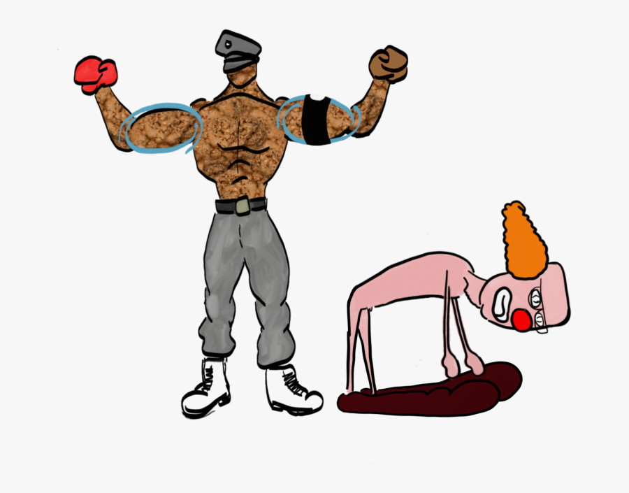 Thebrownclown Is Close To Theclown That Is Bent Over - Cartoon, Transparent Clipart