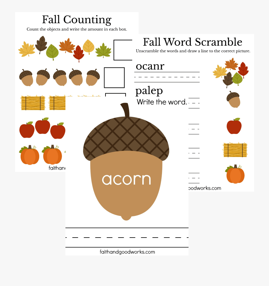 Fall Printable - Free Fall Homeschool Printables, Transparent Clipart