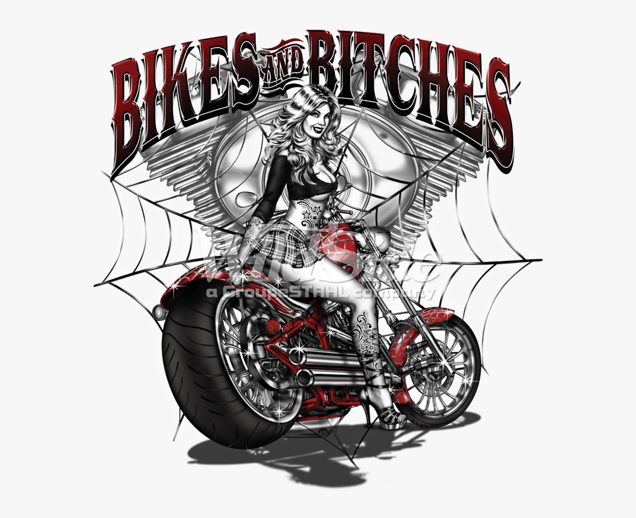 Chopper Girls Motorcycle Png - Pin Up Girl Harley Davidson, Transparent Clipart