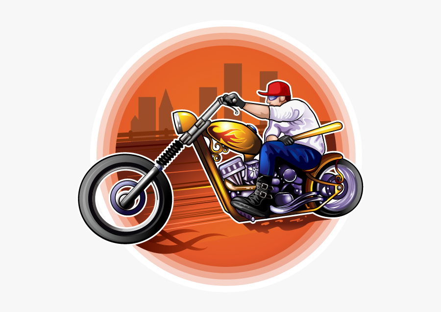 Cartoon Motorcycle Baseball Vector Man Riding A - Man Riding Motor Bike Png, Transparent Clipart