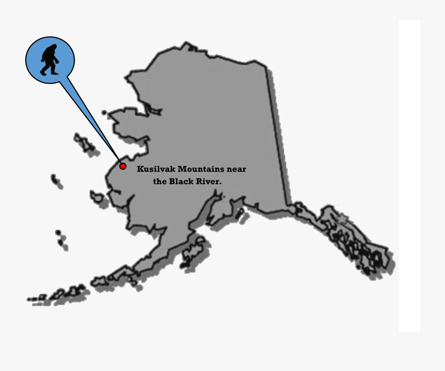 Created By Sasquatch Tracker, - Outline Of Alaska, Transparent Clipart