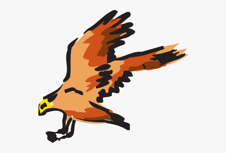 Orange And Red Bird Flying Clip Art At Clker - Red Falcon Transparent, Transparent Clipart