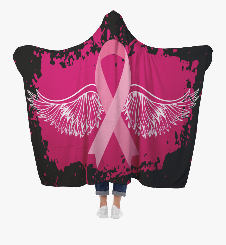 Pink Ribbon Angel Wings Hooded Blanket"
 Data-zoom="//cdn - Blanket, Transparent Clipart