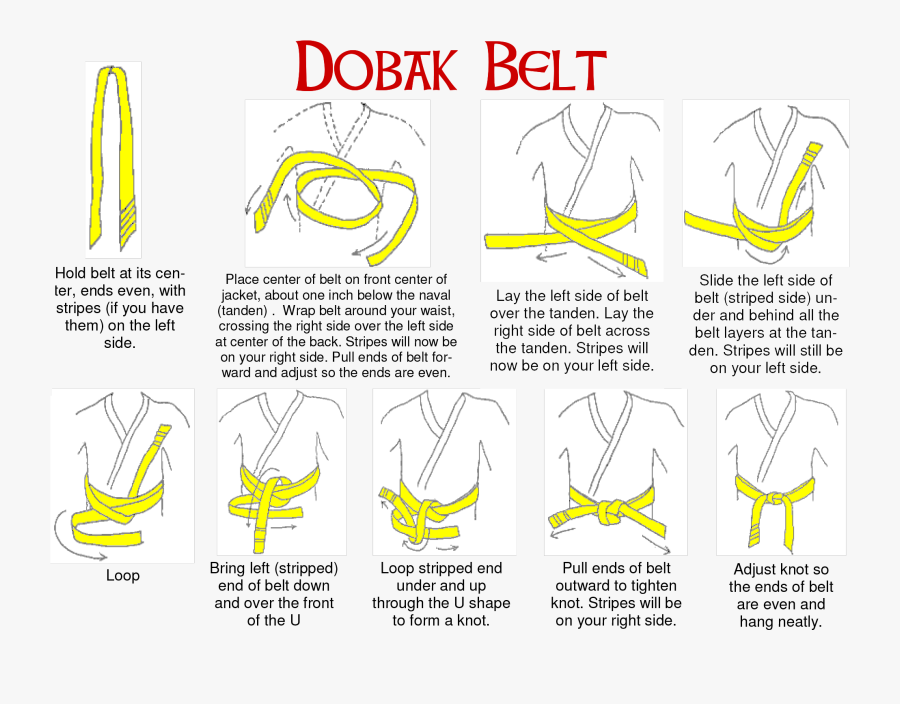 How To Fold A Dobok - Cách Thắt Đai Vàng Taekwondo, Transparent Clipart