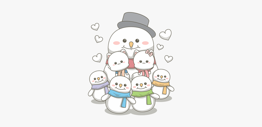 #snowman #cute #family - Cartoon, Transparent Clipart