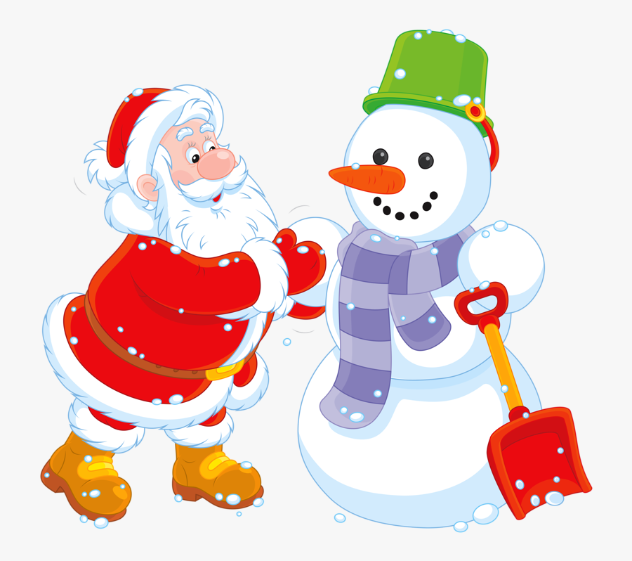 Santa And Snowman, Transparent Clipart