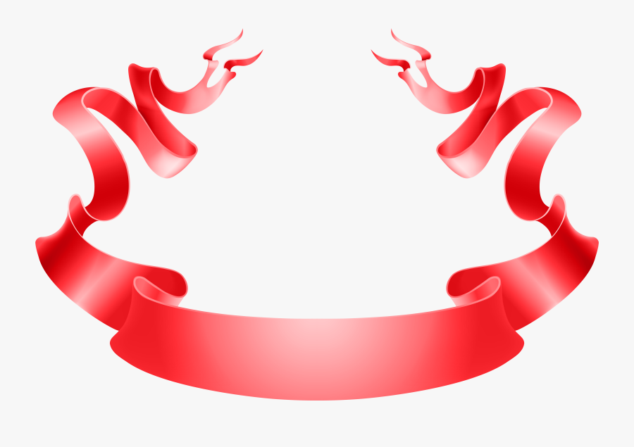 Clipart Moon Red - Green Ribbon Banner, Transparent Clipart