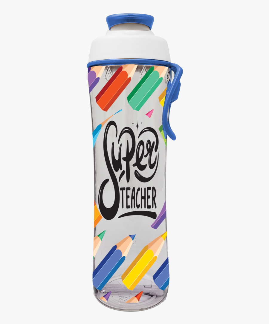 Super Teacher Water Bottle 24 Oz - Plastic Bottle, Transparent Clipart