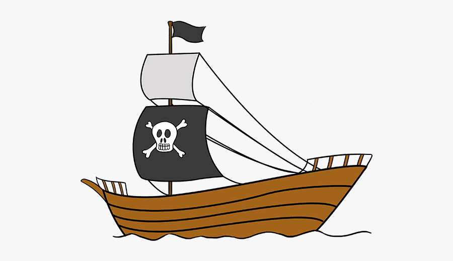 Pirate Ship Drawing Simple, Transparent Clipart